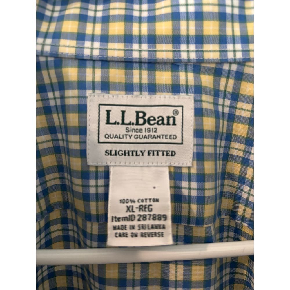 L. L. Bean Men's XL Plaid Long Sleeve Button Down Shirt Dress Casual - Picture 2 of 4